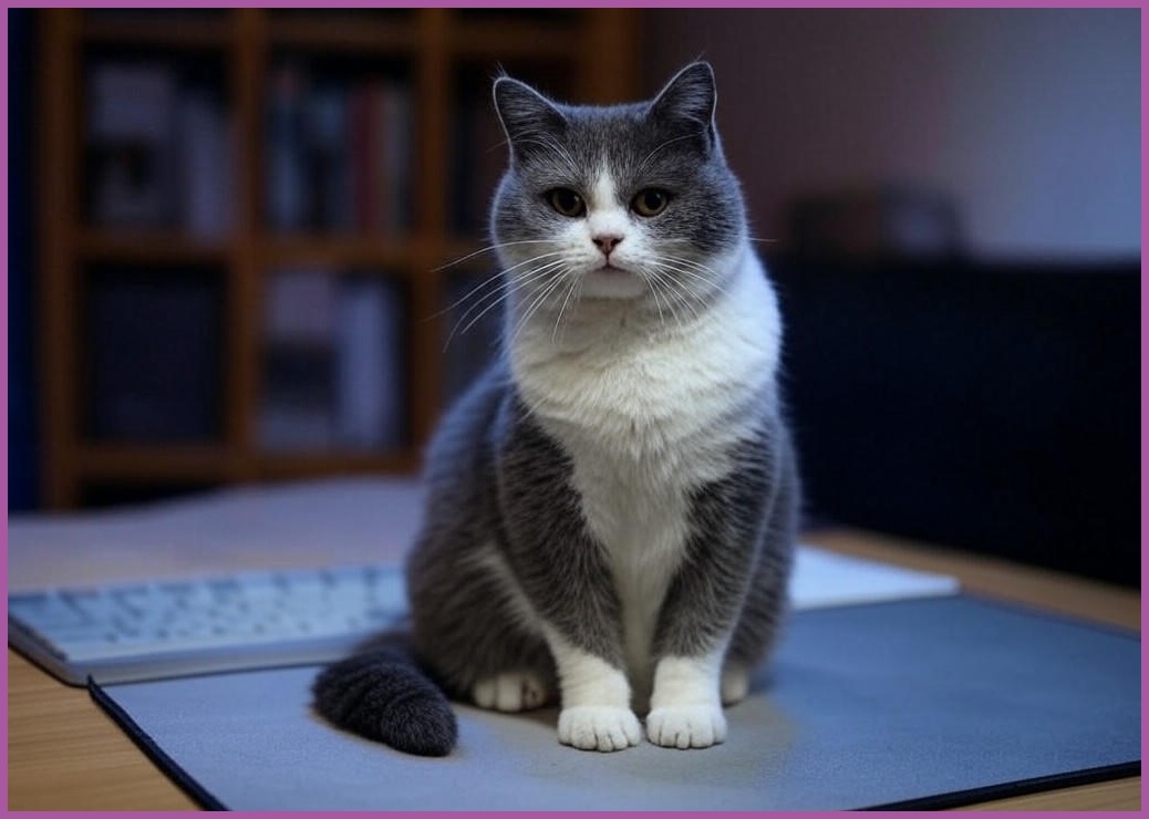 감성픽 고양이 캐릭터 키보드 마우스 패드 - 이미지 1