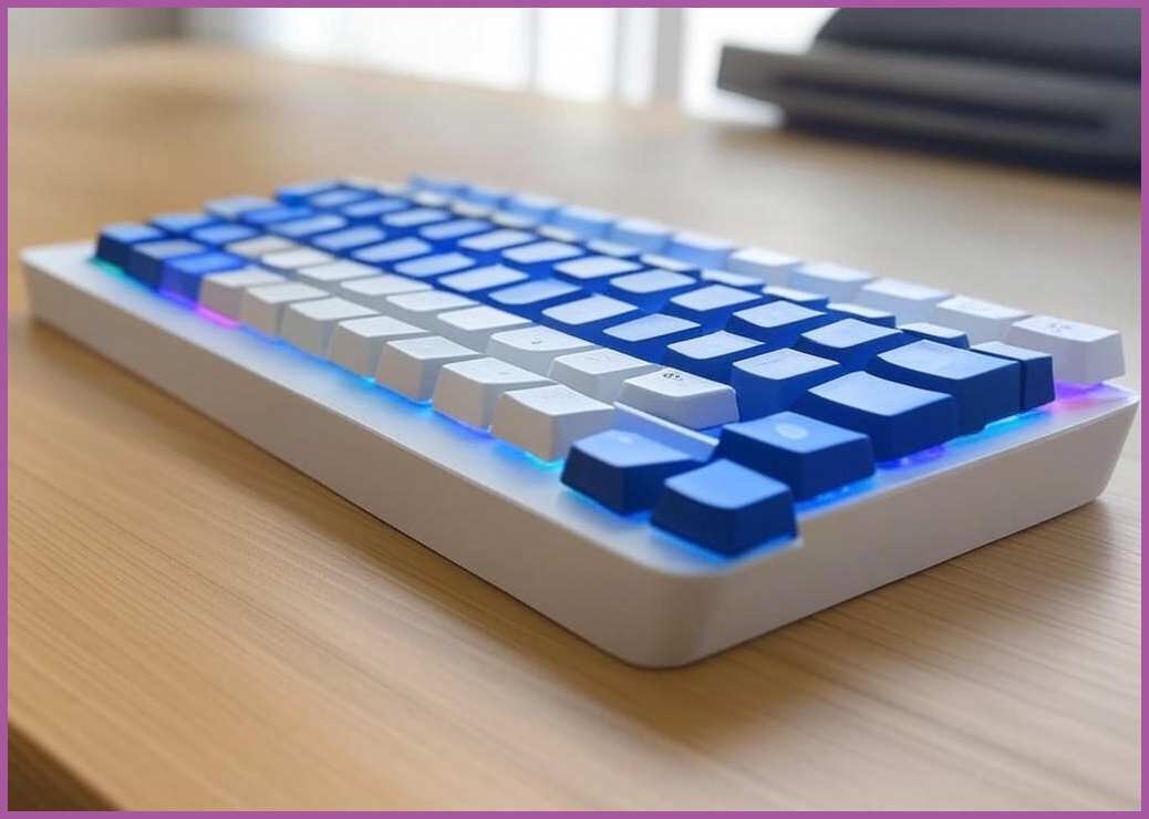 맥스틸 멤브레인 3컬러 키캡 RGB USB 유선 일반형 키보드, BLUE + White, GM-KM1U, 제조사축