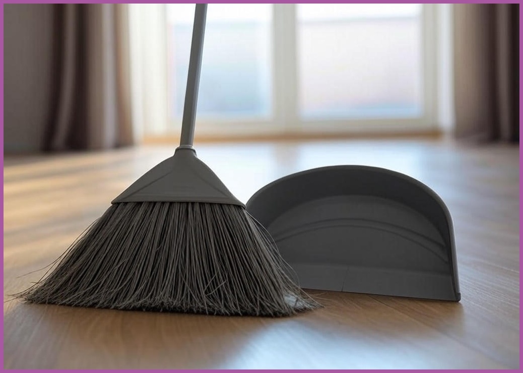 쓰리잘비 기본형 빗자루 본품 + 쓰리받기 세트, 1세트, 그레이