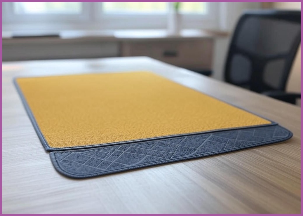 유니비 고급형 양면 데스크 매트, 네이비+머스타드