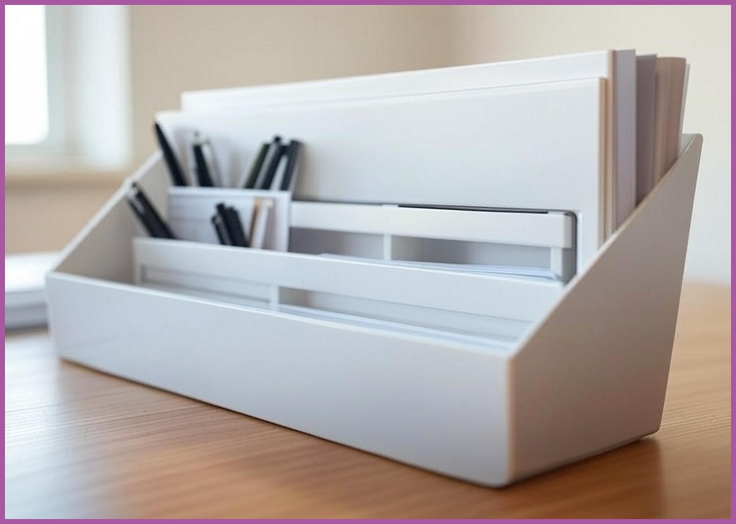 잇다 데스크오거나이저 사무용품정리함, 2단, 화이트 - 이미지 1